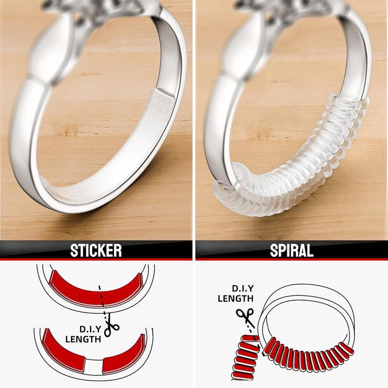 Omilly Ring Size Adjuster for Loose Rings, 11 Sizes Invisible Ring Guards & Spacers, 99 Pcs Ring Sizer Reducer Fits Width 1-10mm for Women Men - Image 5